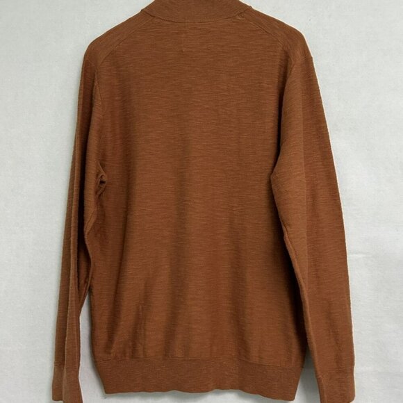 Alesbury Men's Long Sleeve Burnt Orange Riverside Mock Neck Cotton Top Large - Picture 2 of 12
